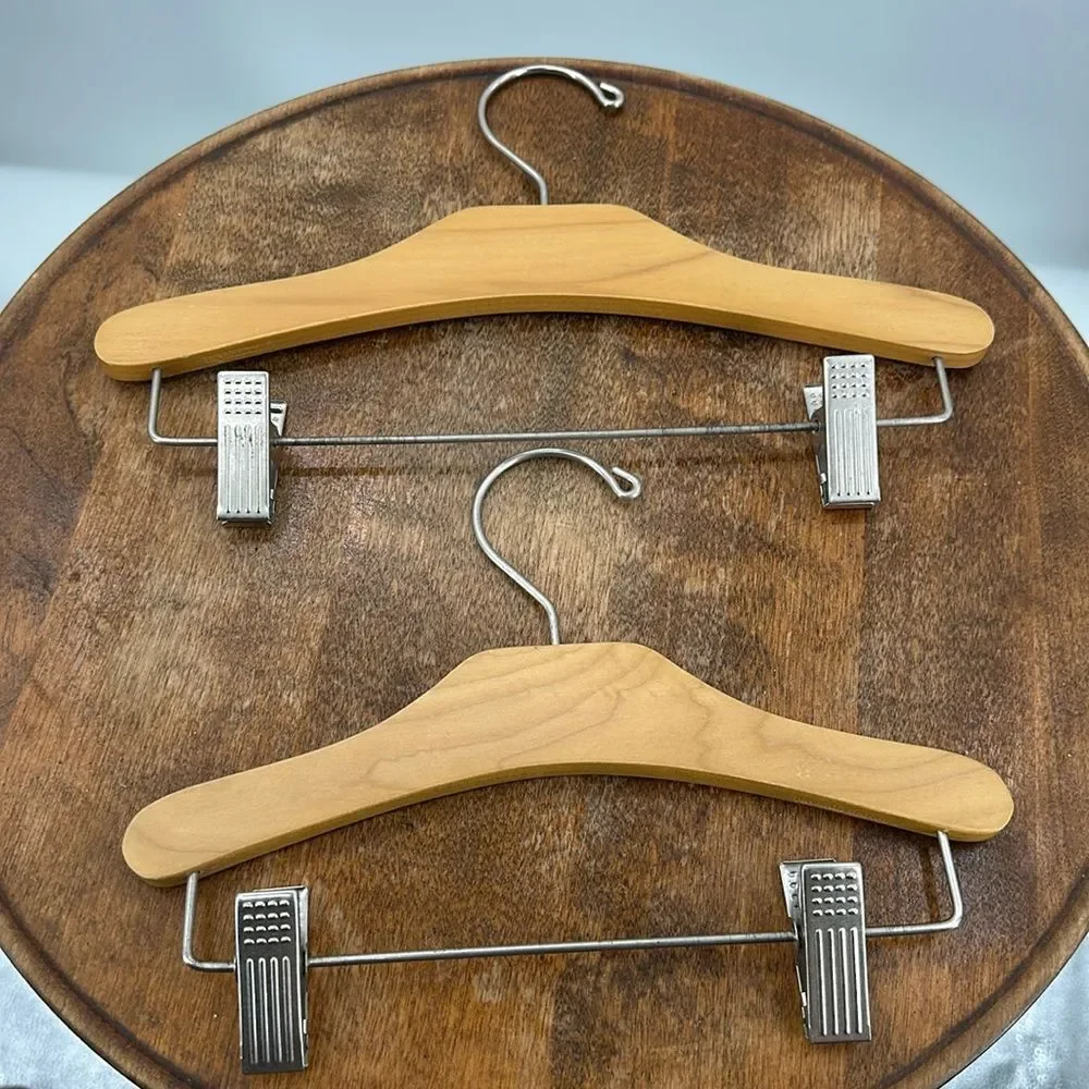 Baby GAP Hangers Beverly Hangers Pinch Clip Wooden Pants Skirt 3 x 12